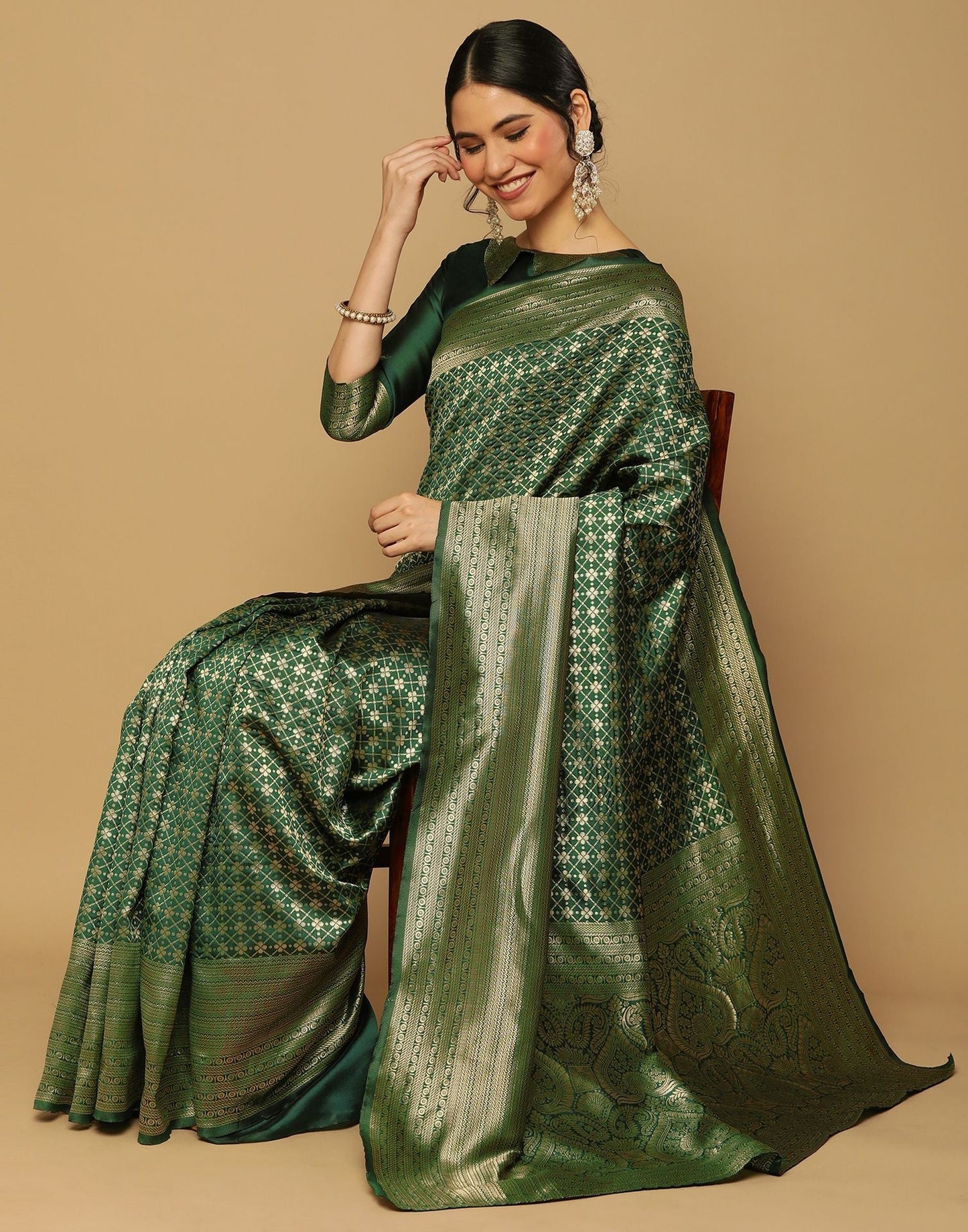 Green Banarasi Saree | Sudathi
