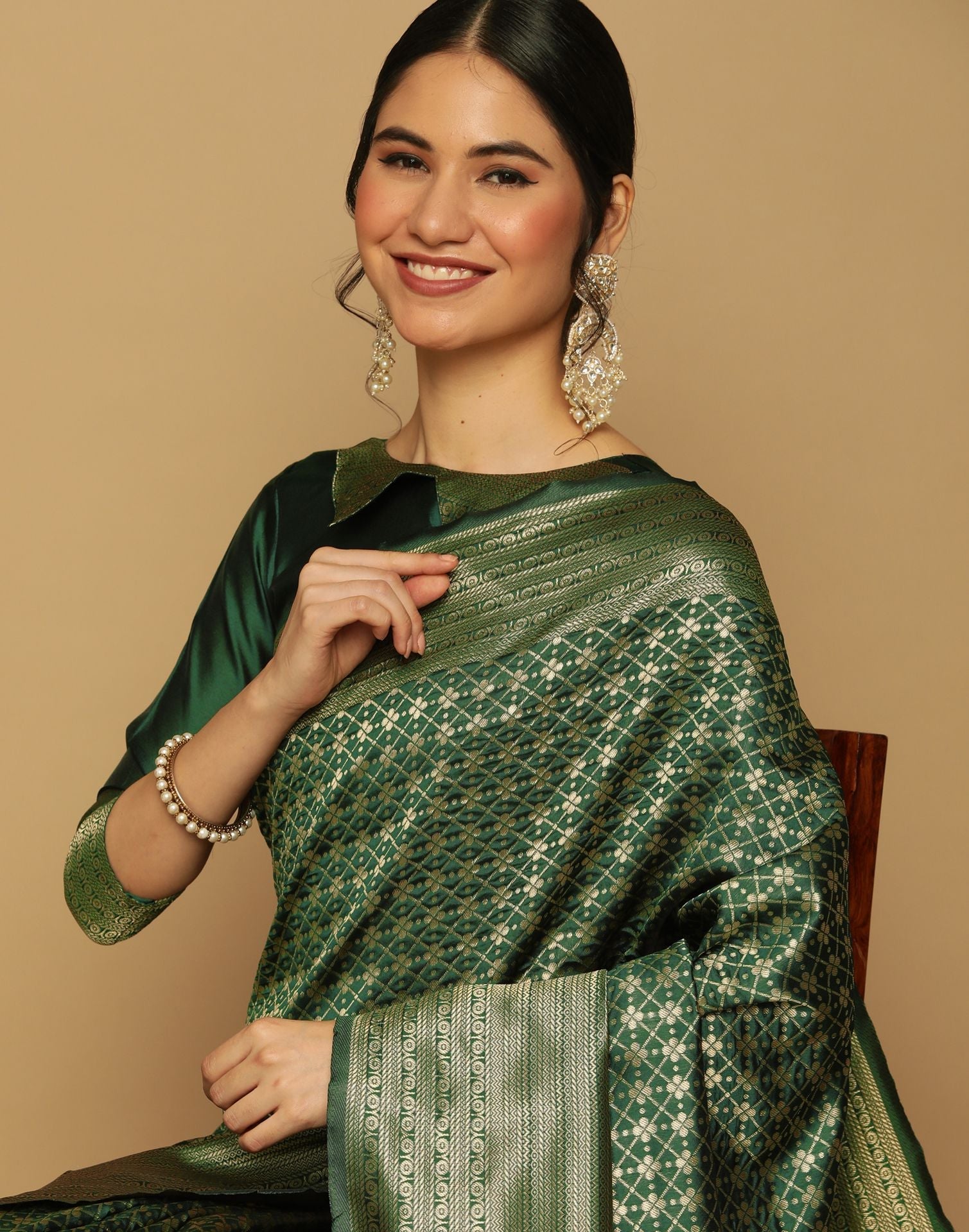 Green Banarasi Saree | Sudathi