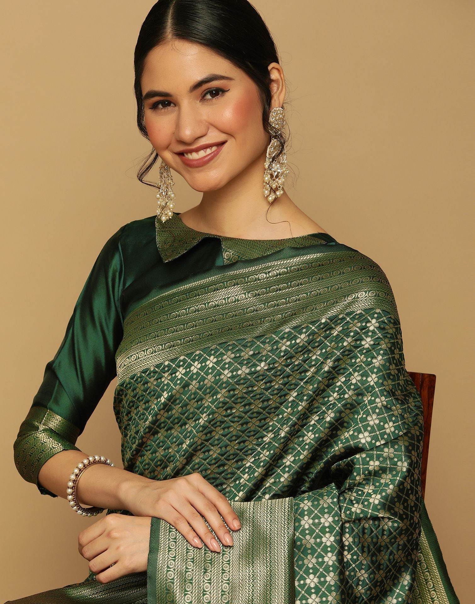 Green Banarasi Saree | Sudathi