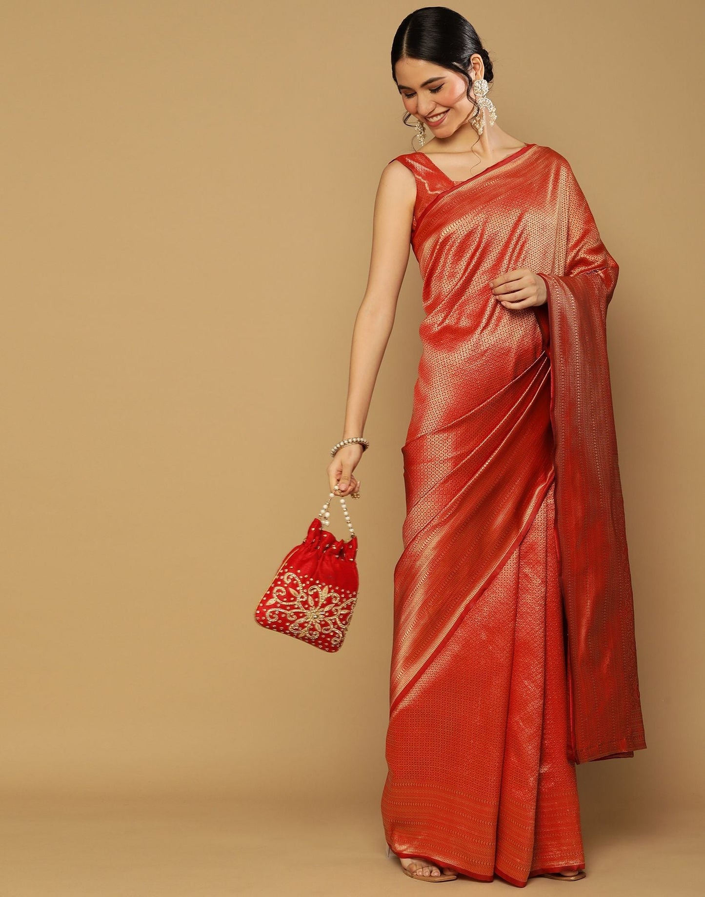 Red Kanjivaram Saree | Sudathi