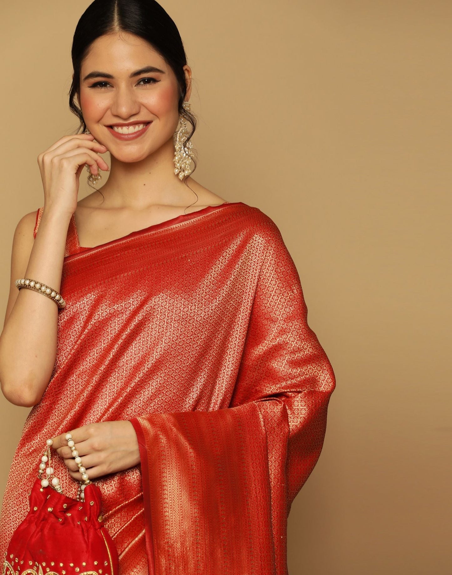 Red Kanjivaram Saree | Sudathi