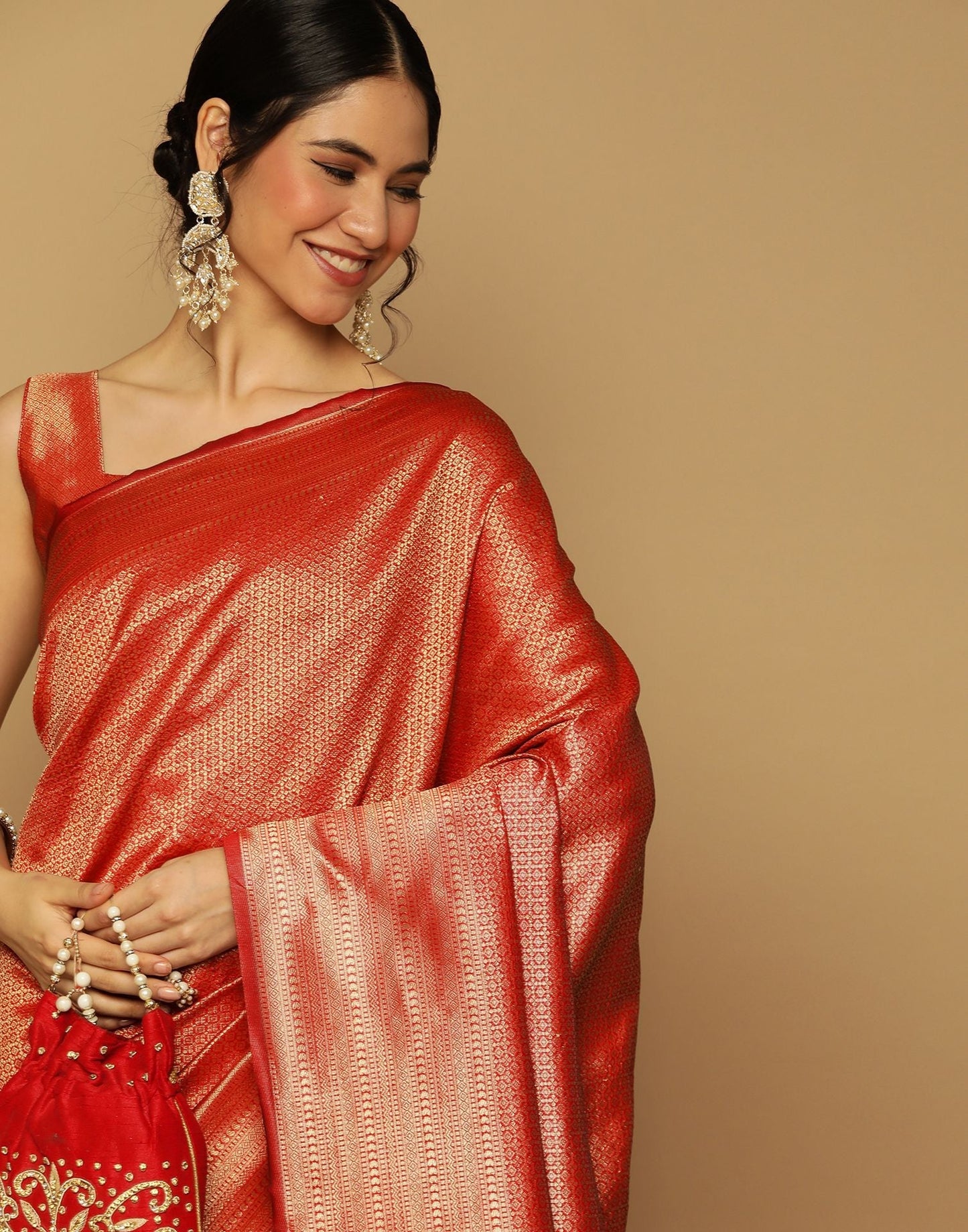 Red Kanjivaram Saree | Sudathi