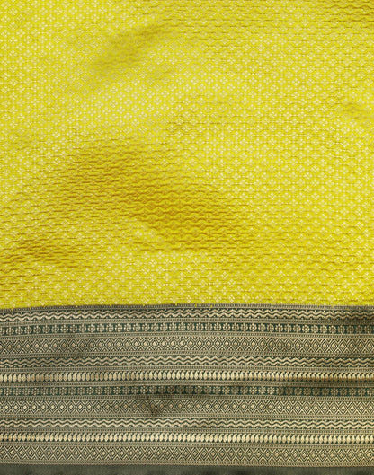 Lime Green Kanjivaram Jacquard Saree | Sudathi