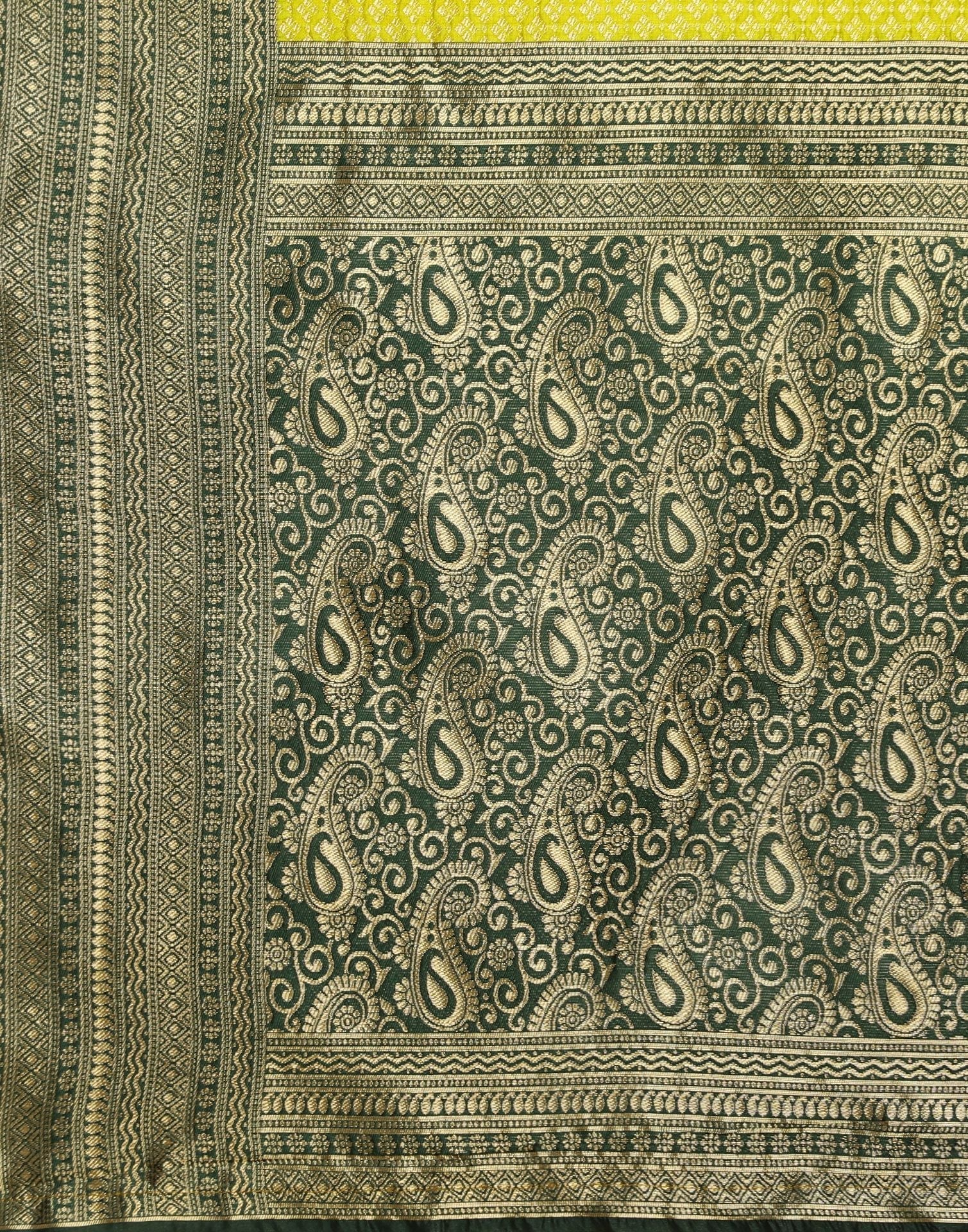 Lime Green Kanjivaram Jacquard Saree | Sudathi