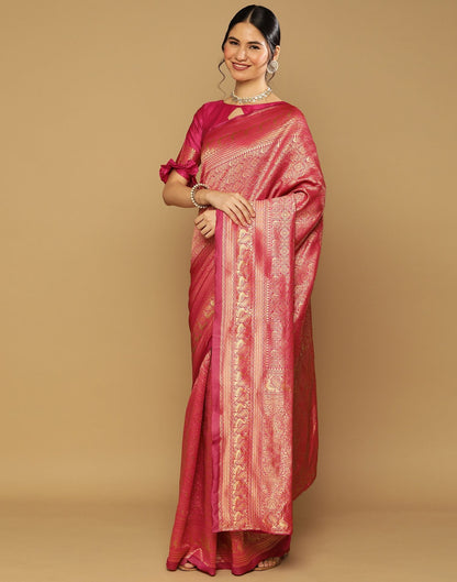 Hot Pink Kanjivaram Saree | Sudathi