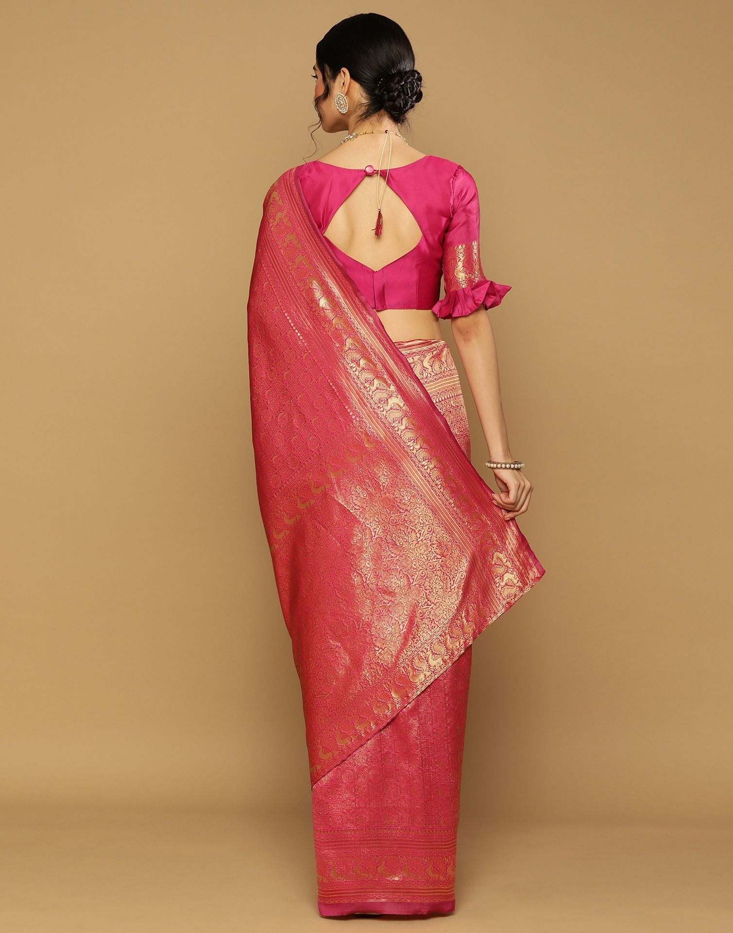 Hot Pink Kanjivaram Saree | Sudathi