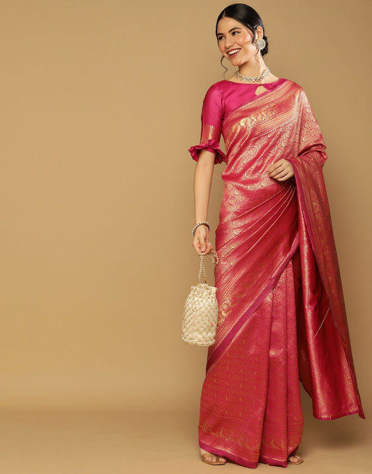 Hot Pink Kanjivaram Saree | Sudathi