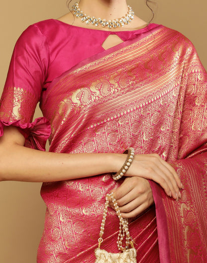 Hot Pink Kanjivaram Saree | Sudathi
