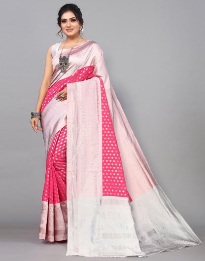 Pink Weaving Silk Saree