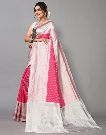 Pink Weaving Silk Saree