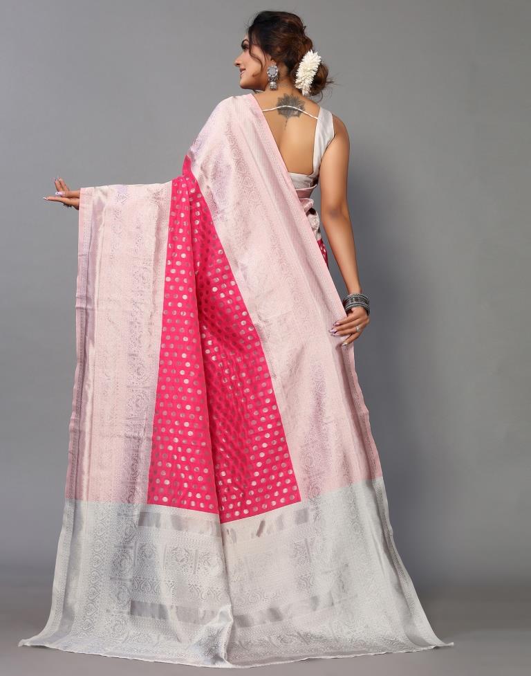 Pink Weaving Silk Saree