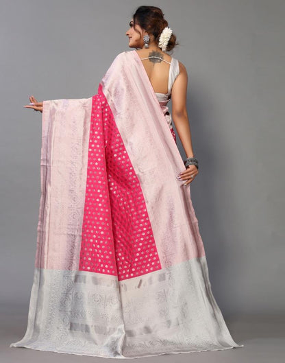 Pink Weaving Silk Saree