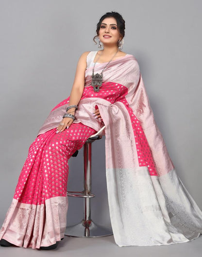 Pink Weaving Silk Saree