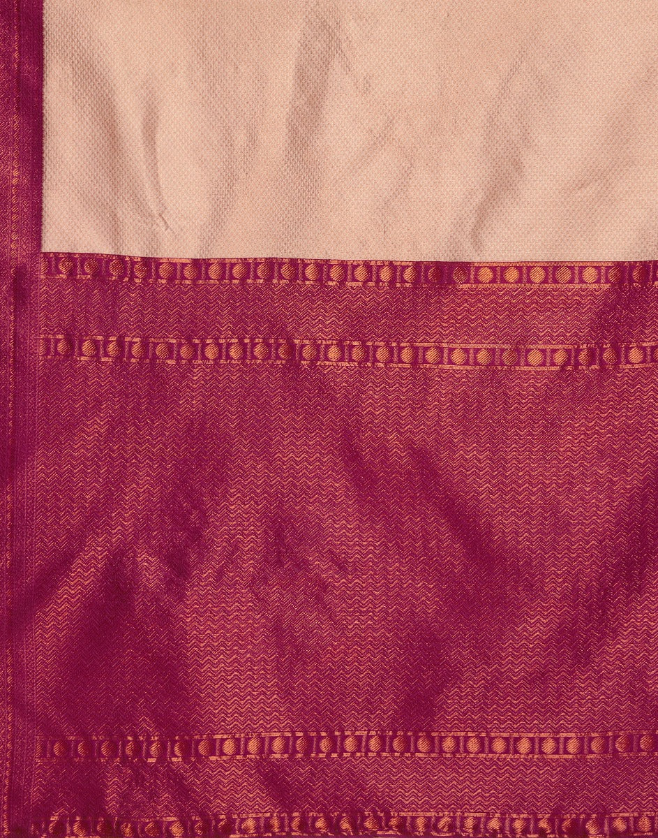 Off White Kanjivaram Jacquard Saree | Leemboodi