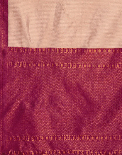 Off White Kanjivaram Jacquard Saree | Leemboodi