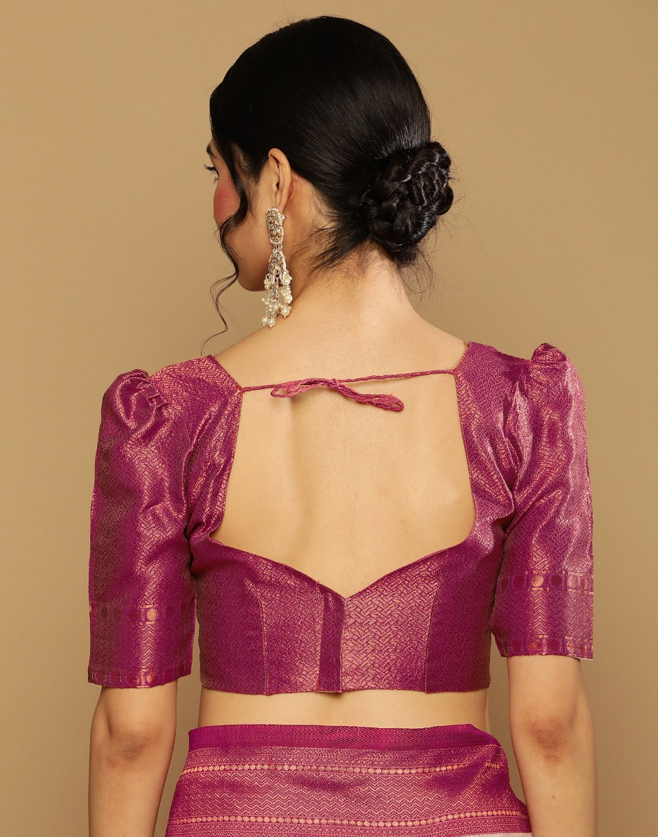 Off White Kanjivaram Jacquard Saree | Leemboodi