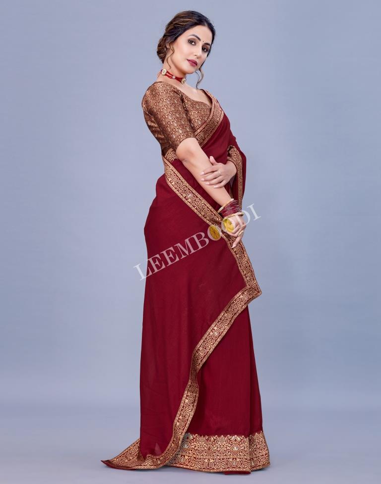 Maroon Silk Saree | Leemboodi