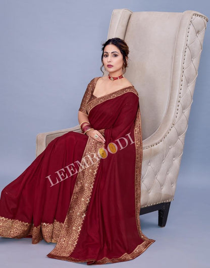 Maroon Silk Saree | Leemboodi