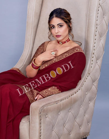 Maroon Silk Saree | Leemboodi