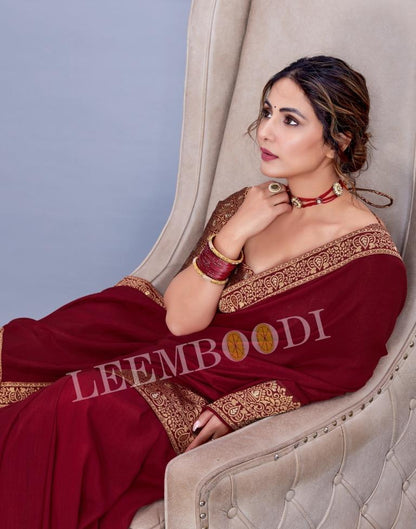 Maroon Silk Saree | Leemboodi