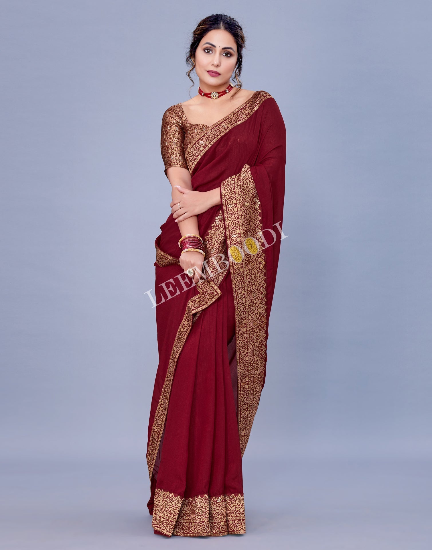 Maroon Silk Saree | Leemboodi