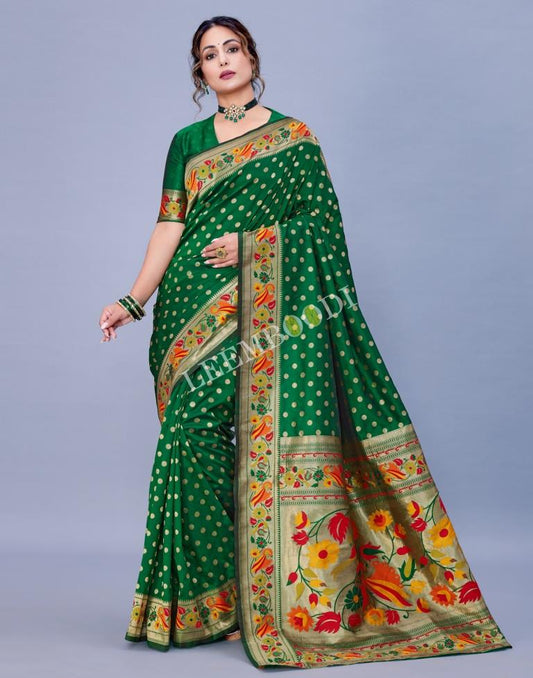 Green Silk Saree | Leemboodi