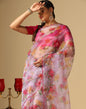 Light Purple Organza Printed Saree | Leemboodi