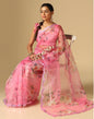 Light Pink Organza Printed Saree | Leemboodi