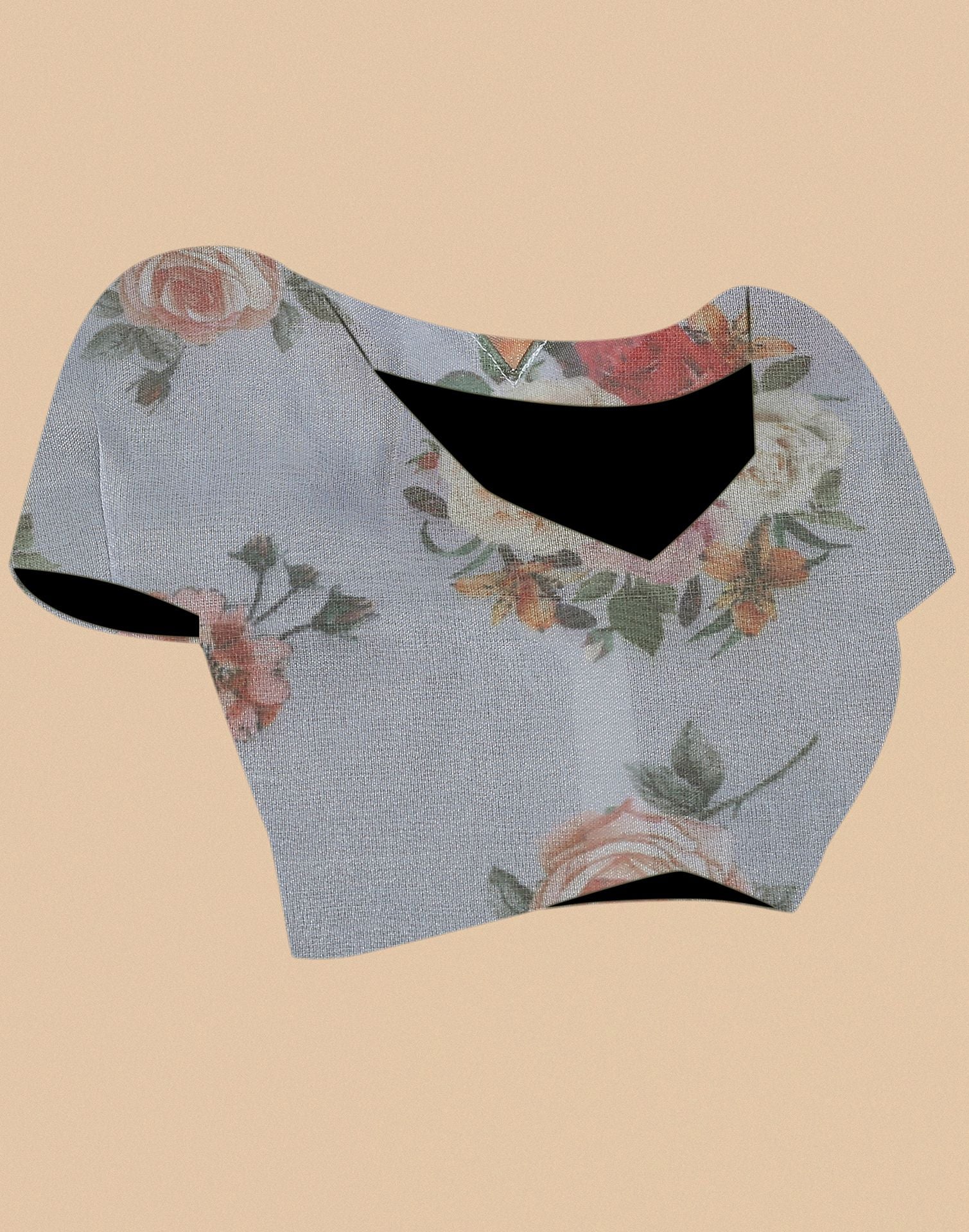 Light Grey Gota Embroidery Organza Saree | Leemboodi