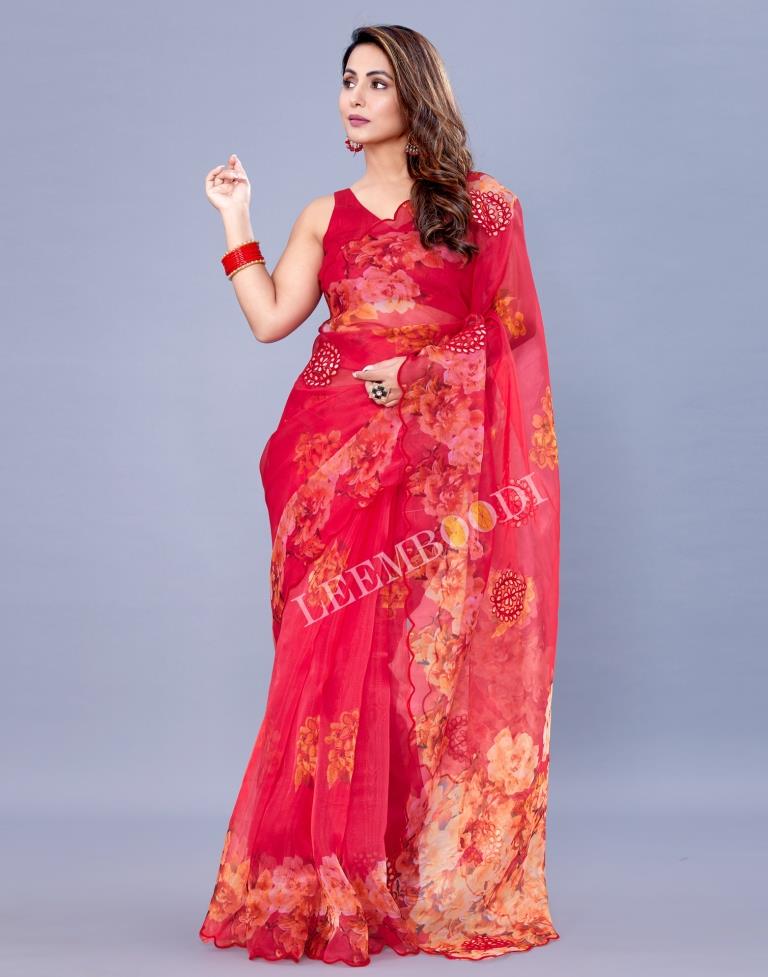 Hot Pink Organza Saree | Leemboodi