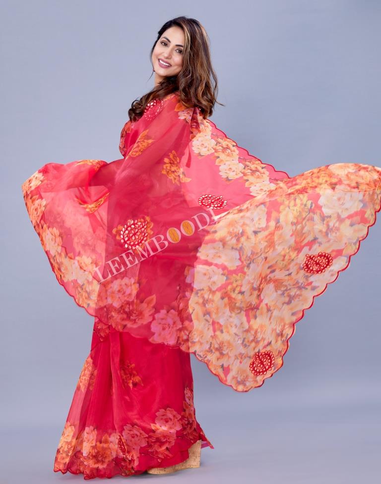 Hot Pink Organza Saree | Leemboodi