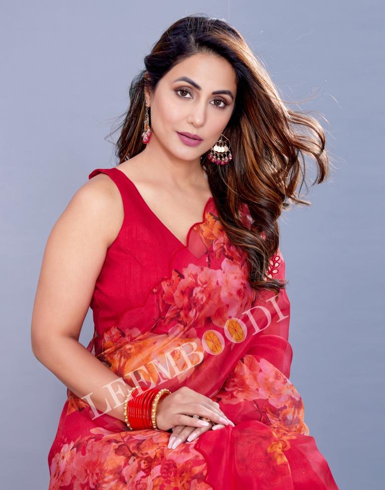 Hot Pink Organza Saree | Leemboodi