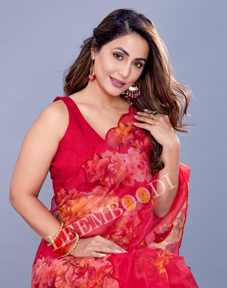 Hot Pink Organza Saree | Leemboodi