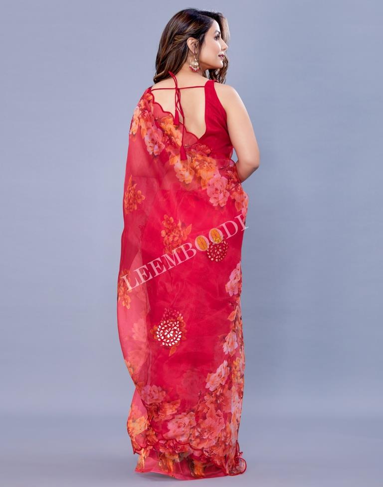 Hot Pink Organza Saree | Leemboodi
