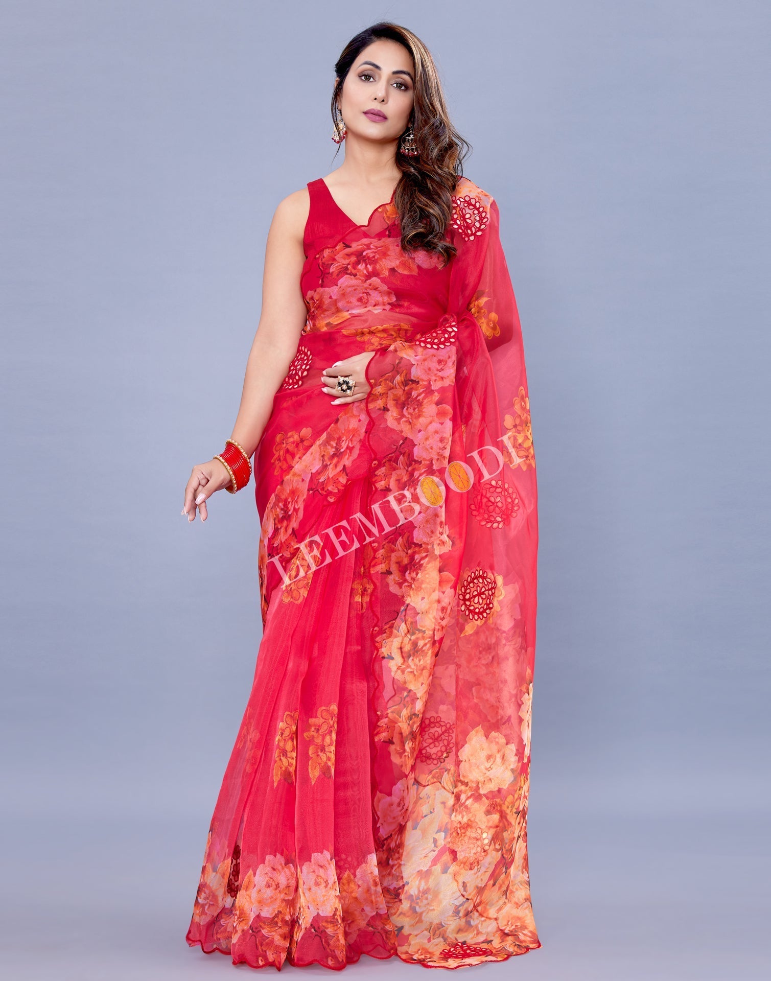 Hot Pink Organza Saree | Leemboodi