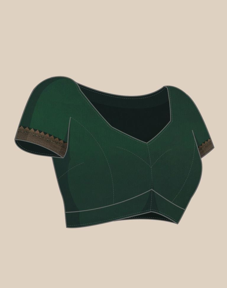 Bottle Green Weaving Silk Saree