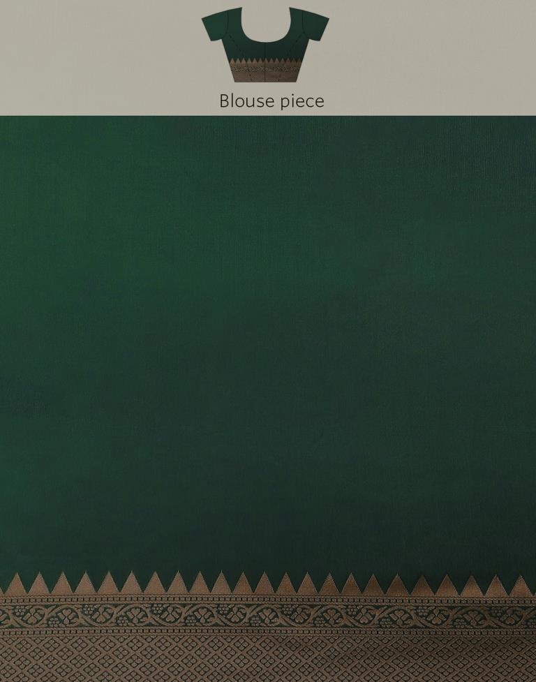 Bottle Green Weaving Silk Saree