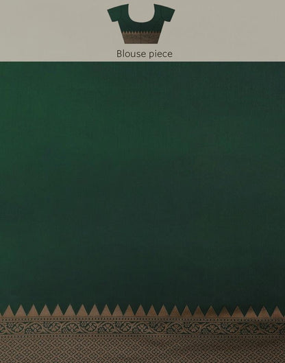 Bottle Green Weaving Silk Saree