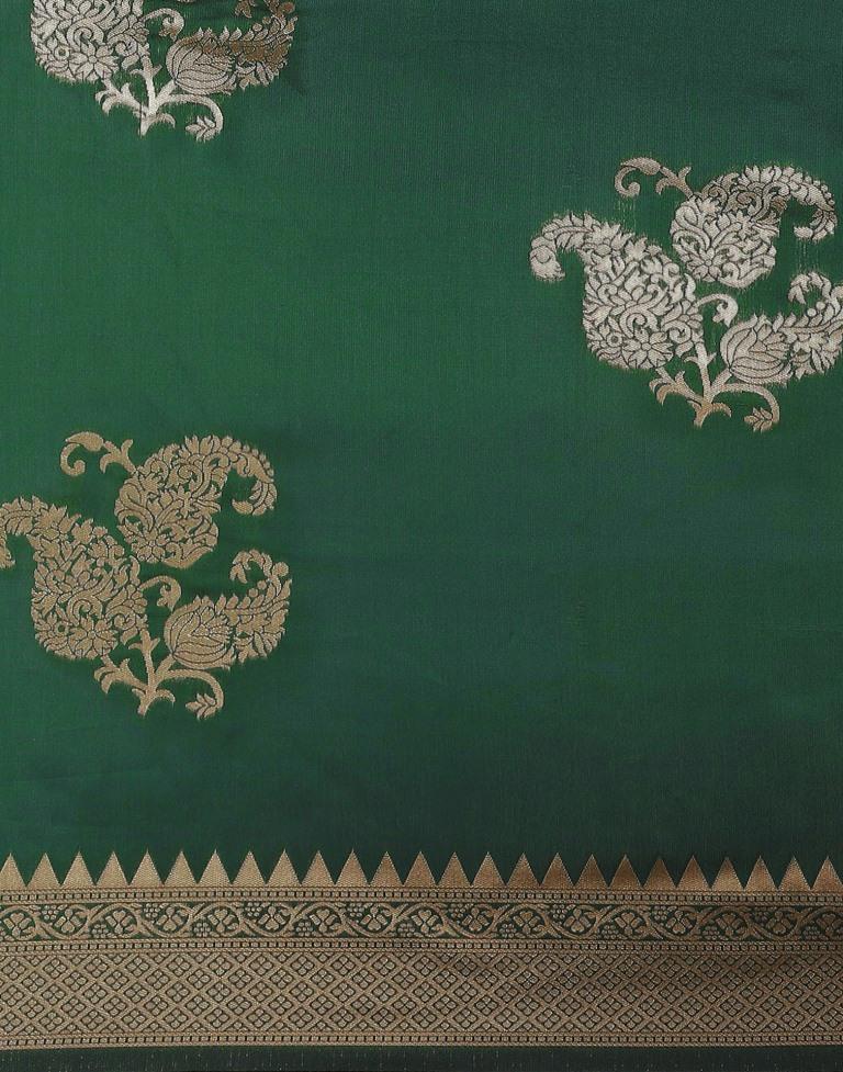 Bottle Green Weaving Silk Saree