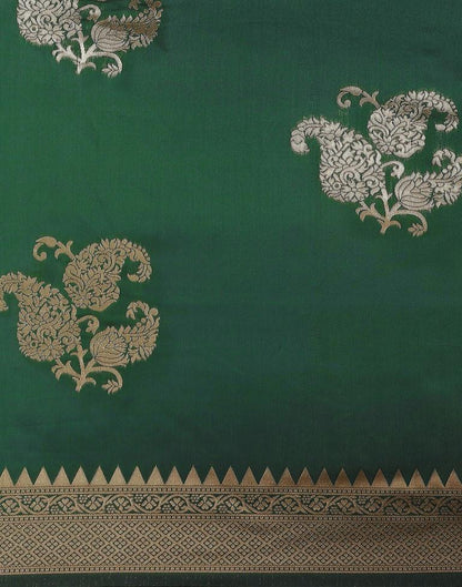 Bottle Green Weaving Silk Saree