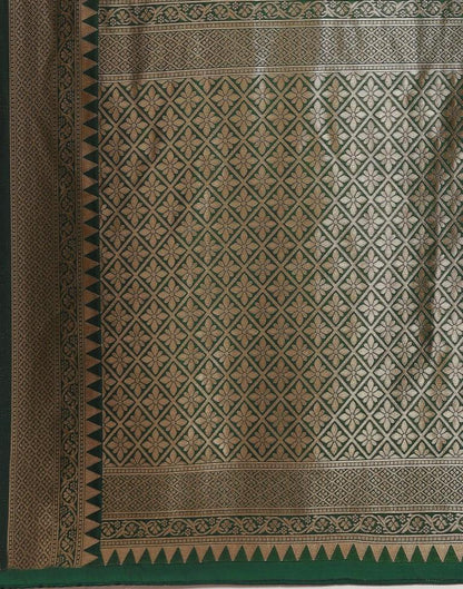 Bottle Green Weaving Silk Saree