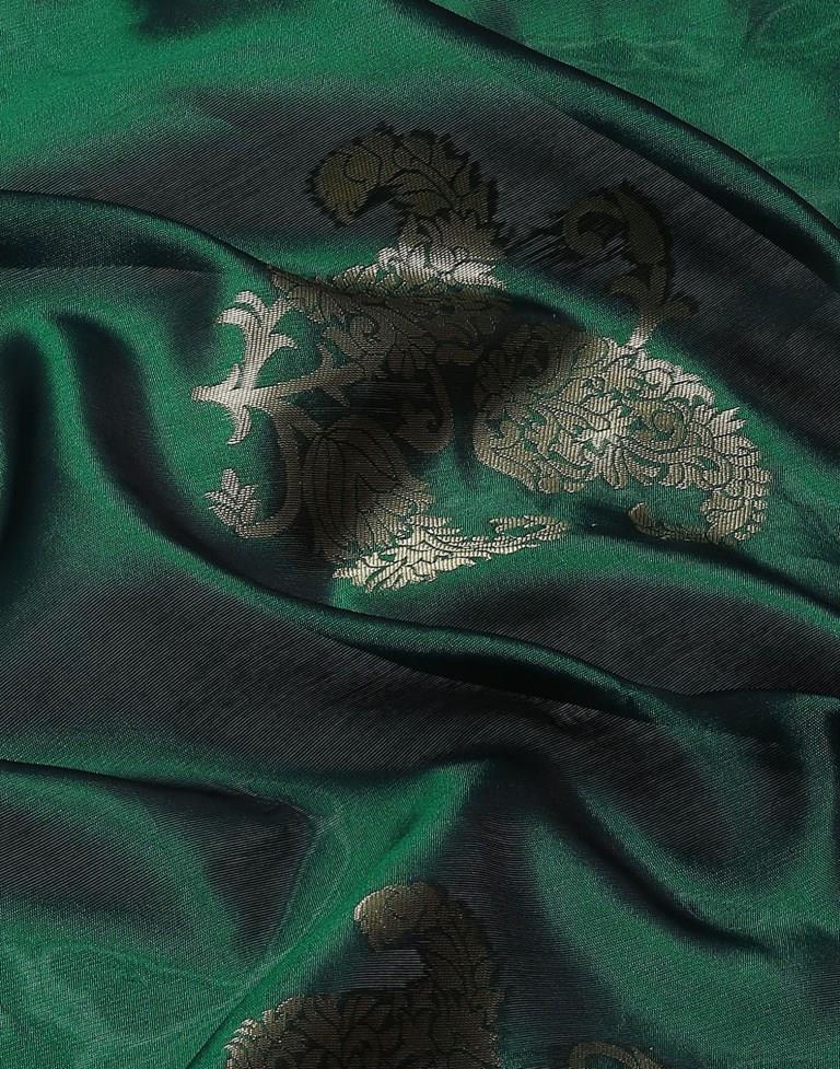 Bottle Green Weaving Silk Saree