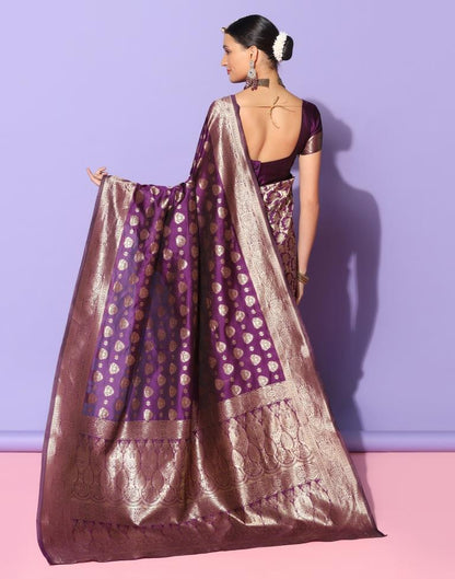 Purple Banarasi Silk Saree