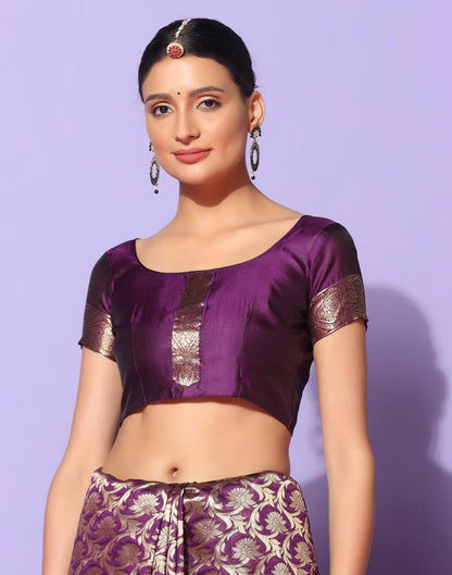 Purple Banarasi Silk Saree