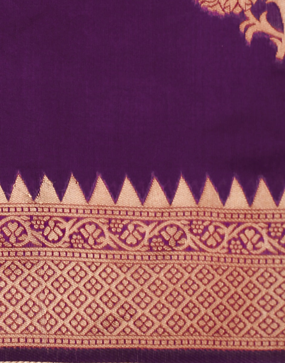 Purple Banarasi Silk Saree | Leemboodi