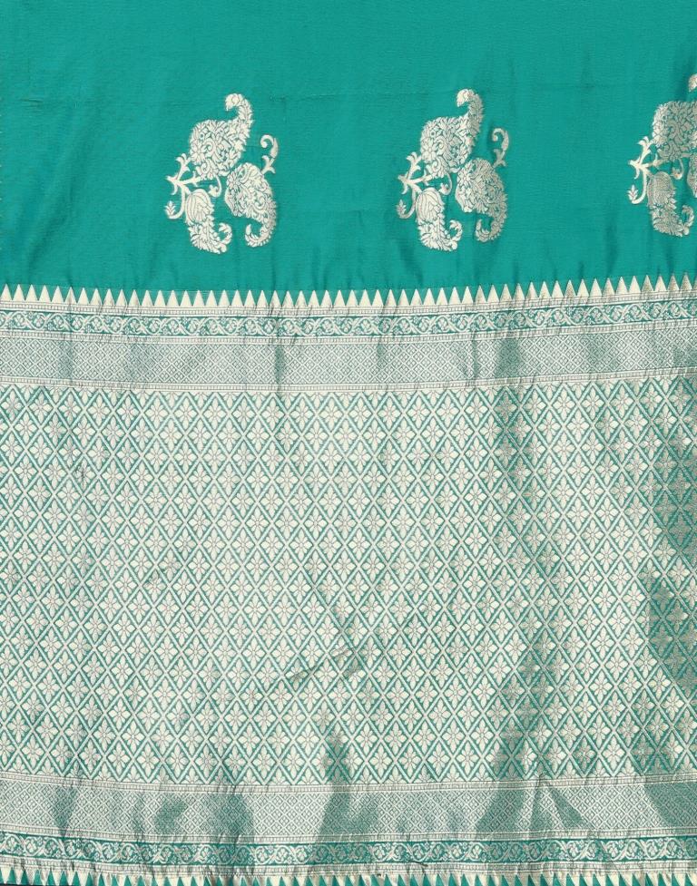 Rama Green Banarasi Silk Saree | Leemboodi