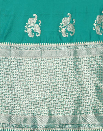 Rama Green Banarasi Silk Saree | Leemboodi