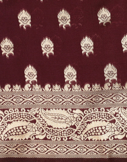 Maroon Banarasi Silk Saree | Sudathi