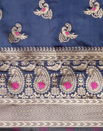 Navy Blue Weaving Silk Saree