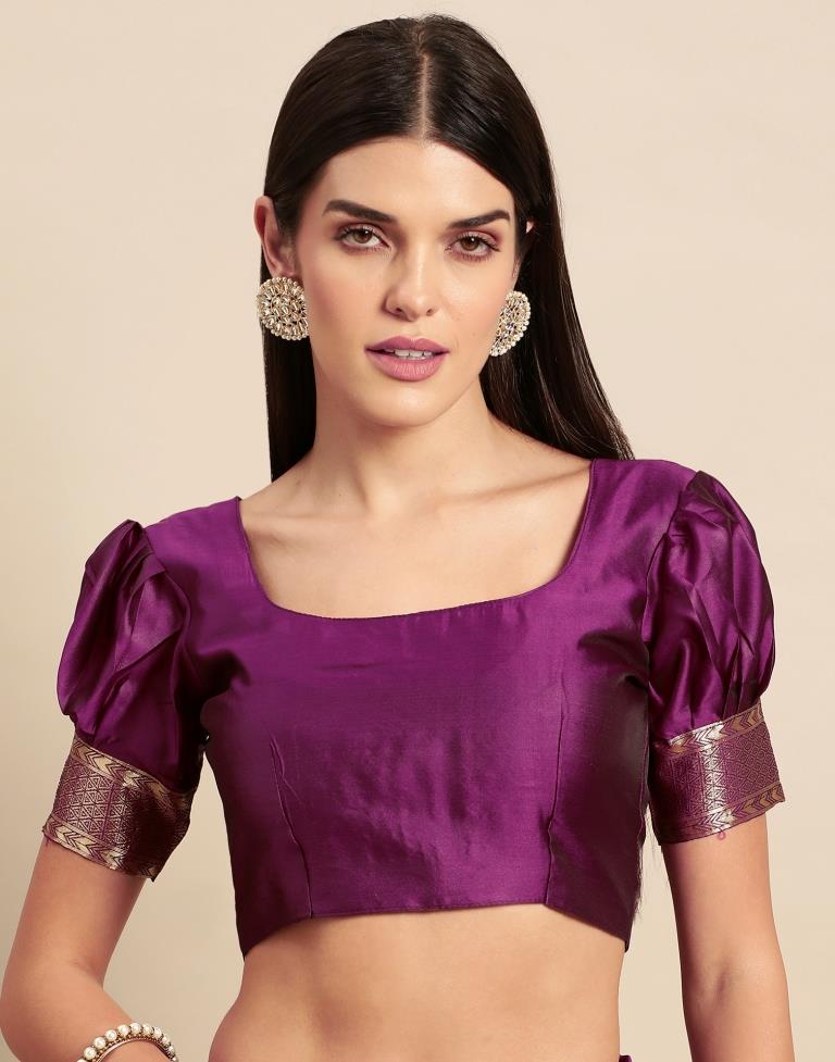 Magenta Weaving Silk Saree